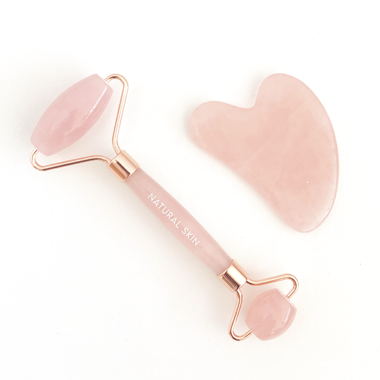 Set Cuarzo Rosado (Rodillo + Gua Sha)